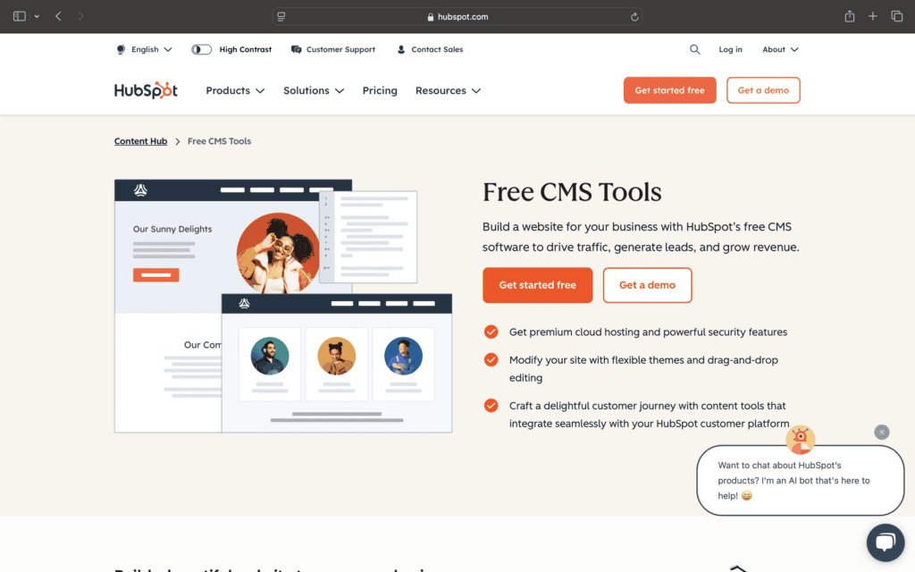 HubSpot homepage